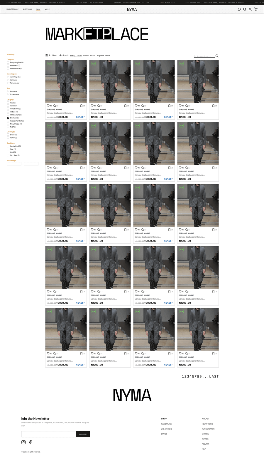 Nyma desktop mock: Marketplace — index.
